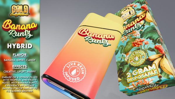 Gold Coast Clear Banana Runtz 2g Live Resin Infused Gen 2 Disposable