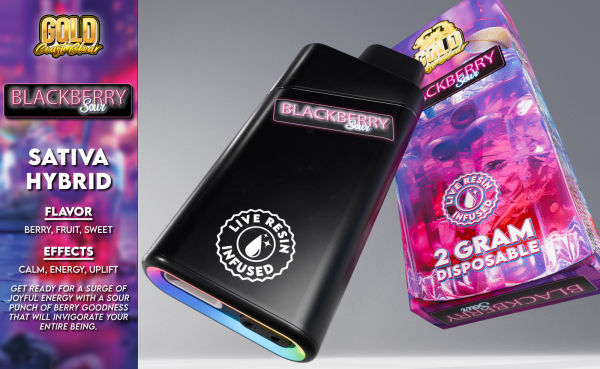 Blackberry Sour 2g Live Resin Infused Gen 2 Disposable Gold Coast Clear Blackberry Sour 2g Live Resin Infused Gen 2 Disposable