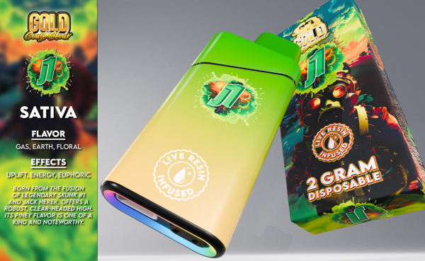 Gold Coast Clear J1 2g Live Resin Infused Gen 2 Disposable