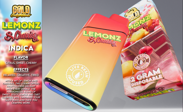 Gold Coast Clear Lemonz & Cherriez 2g Live Resin Infused Gen 2 Disposable