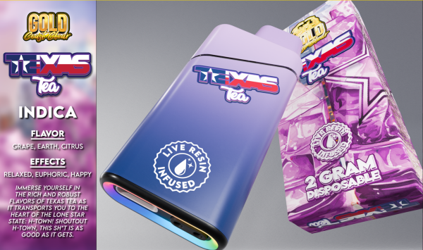 Gold Coast Clear Texas Tea 2g Live Resin Infused Gen 2 Disposable